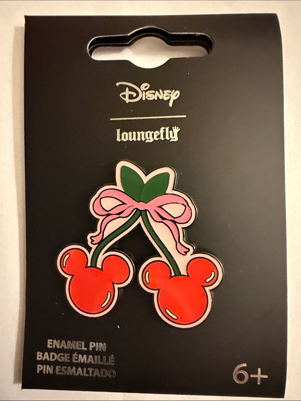 Disney Loungefly  Mickey Mouse Cherry Bow Pin New 2025